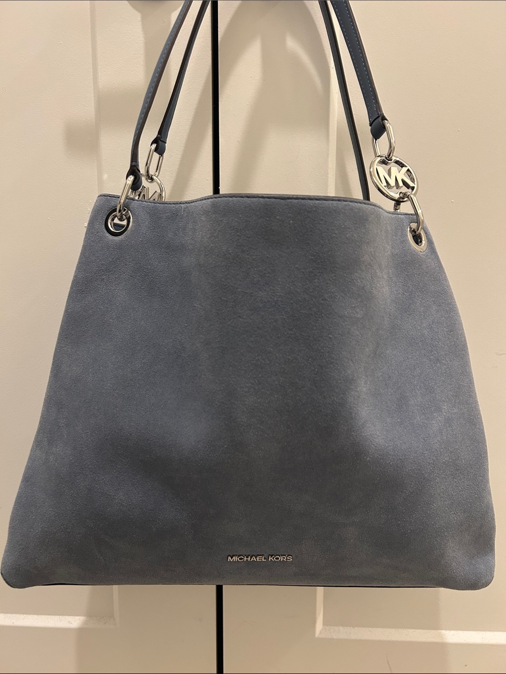 Michael Kors (NWT) Christina Large Suede Shoulder Bag in Denim